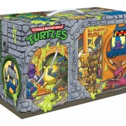 Shelf Wear - Playmates Teenage Mutant Ninja Turtles TMNT Retro Rotocast Sewer Lair Set Of 6 Action Figure