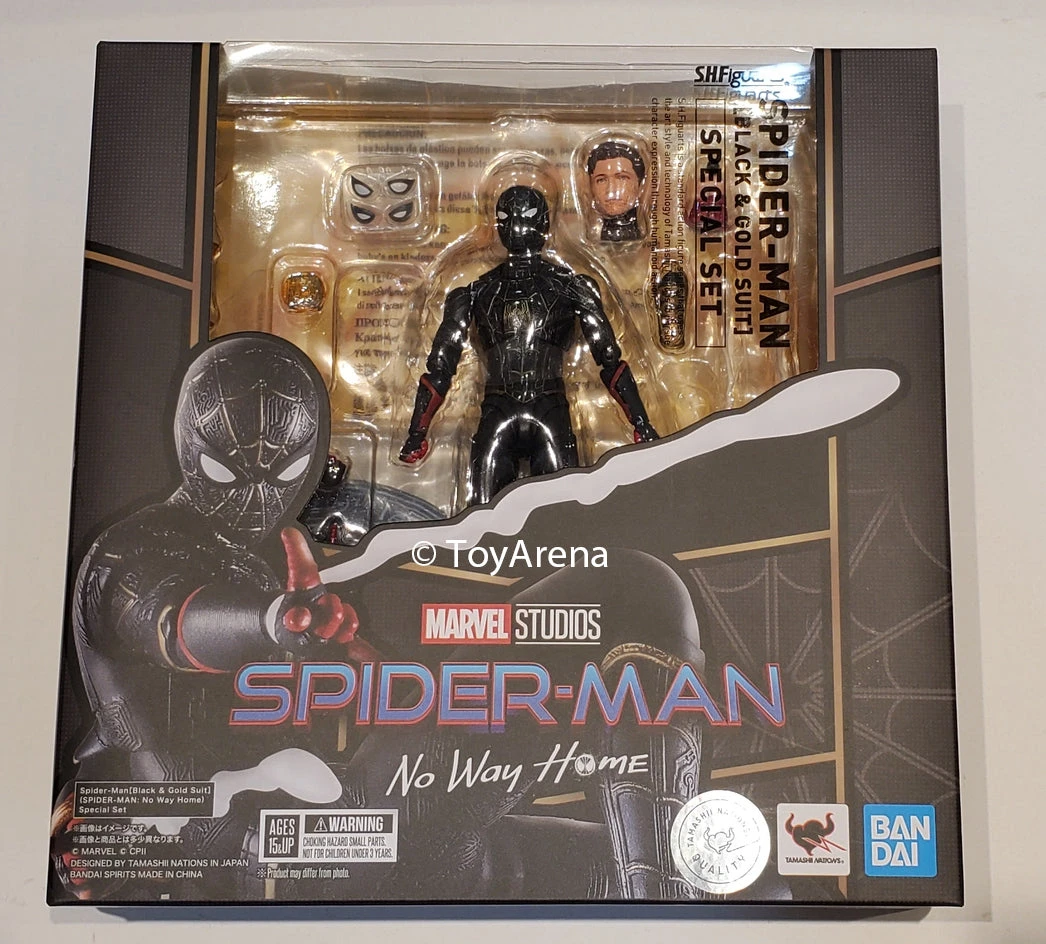 Bandai S.H. Figuarts Spiderman: No Way Home Spider-man Black And Gold Suit (Special Set) Action Figure S. H. Figuarts 14 Bandai S.H. Figuarts Spiderman: No Way Home Spider-man Black And Gold Suit (Special Set) Action Figure S. H. Figuarts