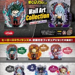 Re-Ment My Hero Academia DesQ Wall Art Collection Heroes And Villains Trading Figures Box Set Of 6