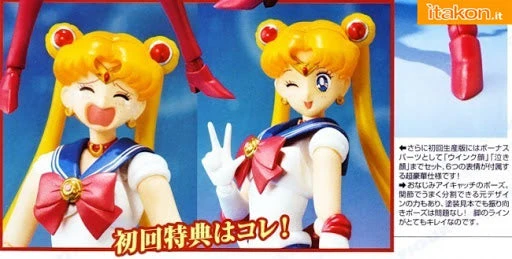 Bandai S.H. Figuarts Sailor Moon With Luna Action Figure 1st Edition W/ Bonus Face 8 Bandai S.H. Figuarts Sailor Moon With Luna Action Figure 1st Edition W/ Bonus Face