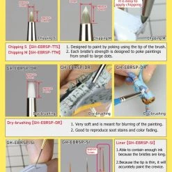 God Hand Godhand GH-EBRSP-TTM Brushwork PRO Hobby Chipping Paint Brush M For Plastic Model Kit Other Model Kits/ Accessories