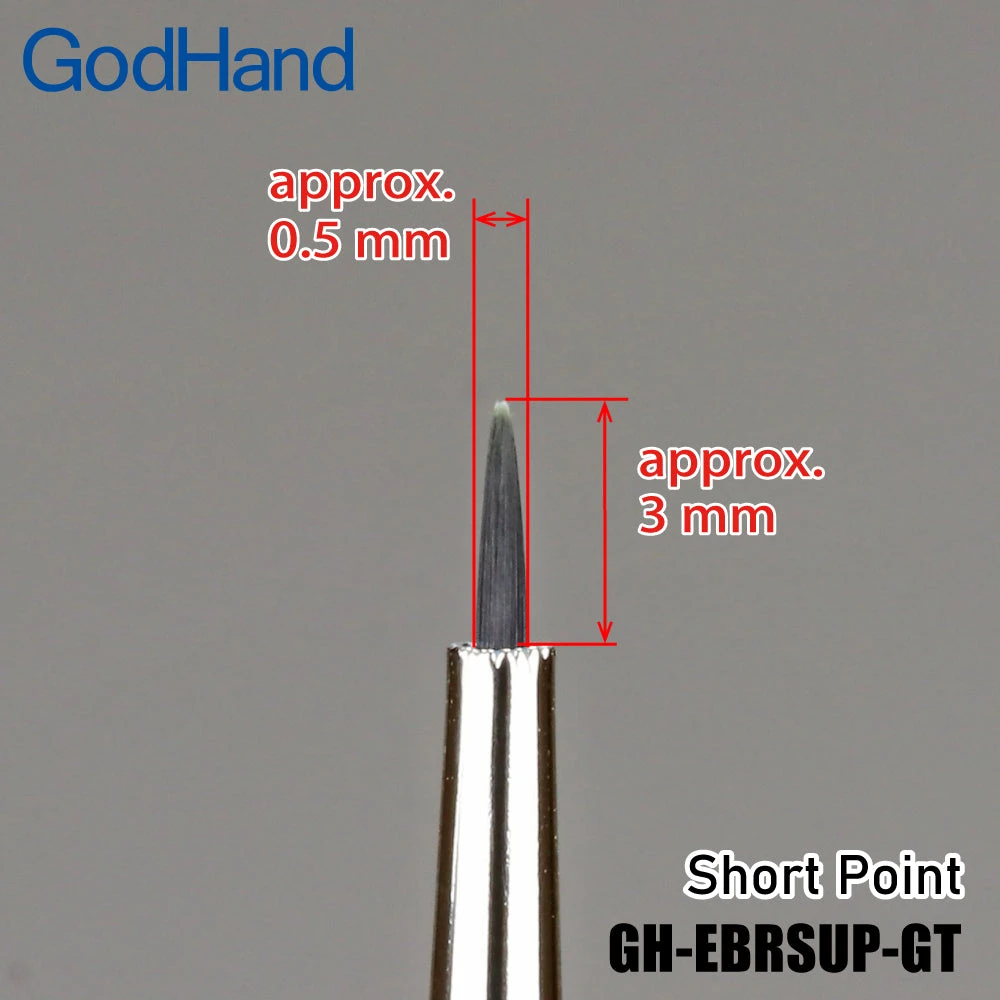 God Hand Godhand GH-EBRSUP-GT Brushwork Softest Hobby Short Point Paint Brush Extra Fine For Plastic Model Kit 4 God Hand Godhand GH-EBRSUP-GT Brushwork Softest Hobby Short Point Paint Brush Extra Fine For Plastic Model Kit