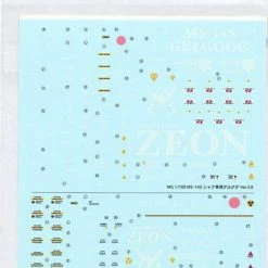 Bandai Gundam Decal #41 For 1/100 MG Master Grade MS-14-S Gelgoog Ver. 2.0 And MS-06S Zaku Ver. 2.0 Water Slide/Transfer Decals