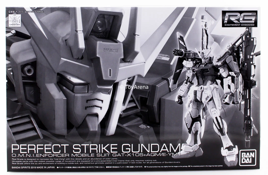 Gundam 1/144 RG GAT-X105+AQM/E-YM1 Perfect Strike Seed Model Kit Bandai Exclusive 12 Gundam 1/144 RG GAT-X105+AQM/E-YM1 Perfect Strike Seed Model Kit Bandai Exclusive