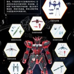 Bandai Gundam 1/100 MG Seed Aile Strike Gundam Ver. RM (Chine Red Color + Full Pack Set) Model Kit
