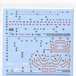 Bandai Gundam Decal #122 For HG 1/144 Mobile Suit Gundam Hathaway Multiuse Series #1 MS Water Slide/Transfer Decals