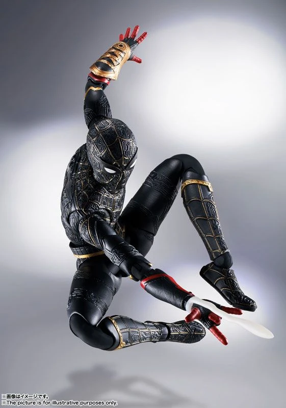 Bandai S.H. Figuarts Spiderman: No Way Home Spider-man Black And Gold Suit (Special Set) Action Figure S. H. Figuarts 6 Bandai S.H. Figuarts Spiderman: No Way Home Spider-man Black And Gold Suit (Special Set) Action Figure S. H. Figuarts