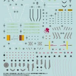 Bandai Evangelion Decal #1 For RG Eva Unit-01 Test Type And Unit-00 DX Positron Cannon Set Water Slide/Transfer Decals 2-Pack Model Kit Decals