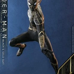 Scale Figures (1/6, 1/4, ETC) Hot Toys 1/6 Marvel Spider-Man Black & Gold Suit Sixth Scale Figure MMS604