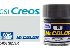 Mr. Hobby Mr. Color C8 Metallic Silver 10ml Bottle Paint And Model Supplies / Tools