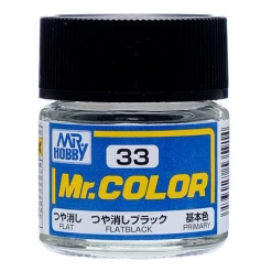 Paint And Model Supplies / Tools Mr. Hobby Mr. Color C33 Flate Black 10ml Bottle