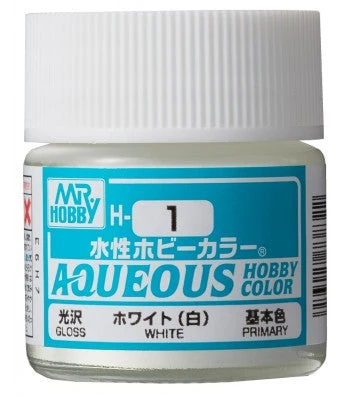 Mr. Hobby Aqueous Hobby Color H1 Gloss White 10ml Bottle 3 Mr. Hobby Aqueous Hobby Color H1 Gloss White 10ml Bottle