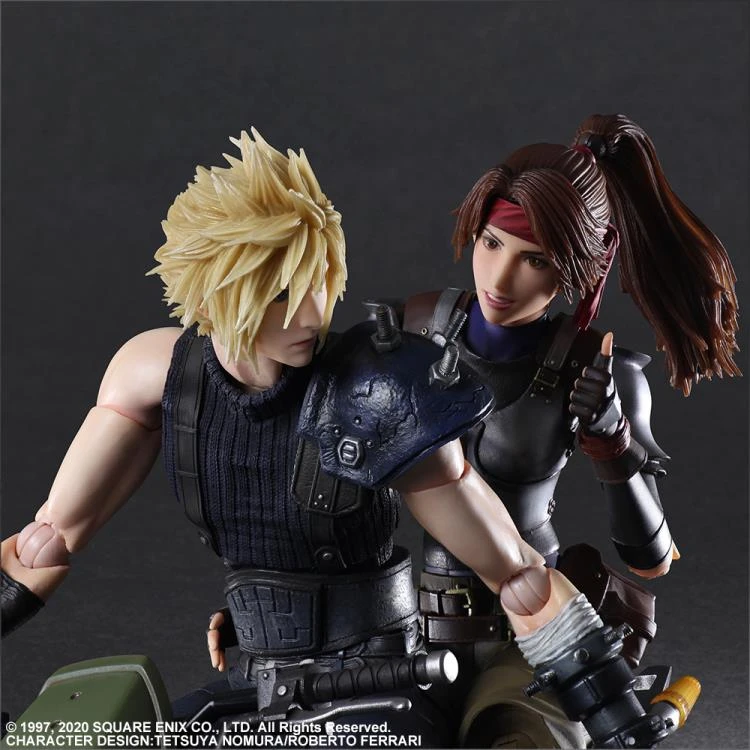 Square Enix Final Fantasy VII Remake Cloud, Jessie And Motorcycle Set Play Arts Kai Action Figure 7 Square Enix Final Fantasy VII Remake Cloud, Jessie And Motorcycle Set Play Arts Kai Action Figure