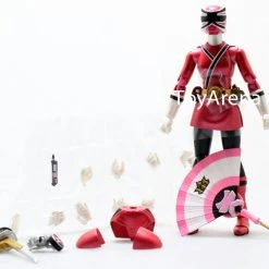 Bandai LOOSE Pink From S.H. Figuarts Power Rangers Super Samurai Metallic Coating Deluxe Action Figure Set SDCC 2013