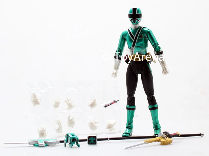 Bandai LOOSE Green From S.H. Figuarts Power Rangers Super Samurai Metallic Coating Deluxe Action Figure Set SDCC 2013 3 Bandai LOOSE Green From S.H. Figuarts Power Rangers Super Samurai Metallic Coating Deluxe Action Figure Set SDCC 2013
